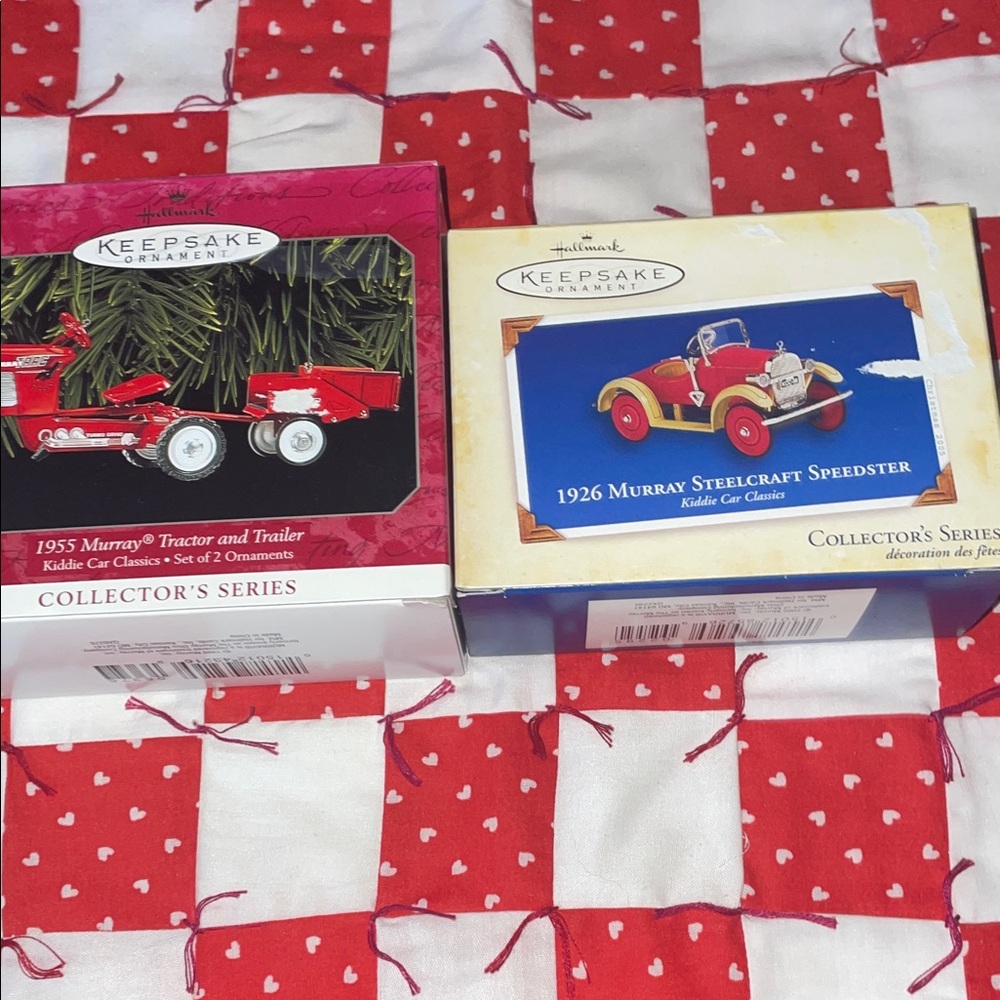 Hallmark Keepsake Ornaments Speedster & Tractor & Trailer In Original Boxes